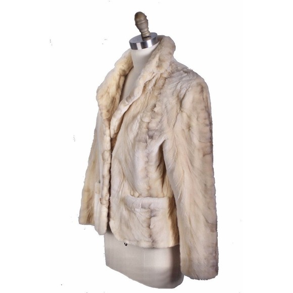 Mob wife mob boss vtg Chub Jacket Buttercream Fur Short  Creation Aphrodite - Picture 6 of 10